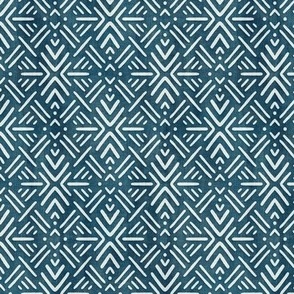 Monochrome Blue Textured Mudcloth Inspired Print Medium