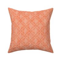 Bright Tropical Orange Textured Monochrome Mudcloth Inspired Print Medium