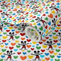 Smaller Classic Mickey with Rainbow Hearts