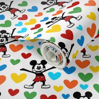 Bigger Classic Mickey with Rainbow Hearts