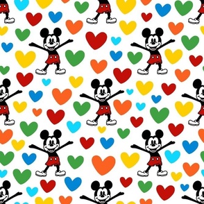 Bigger Classic Mickey with Rainbow Hearts