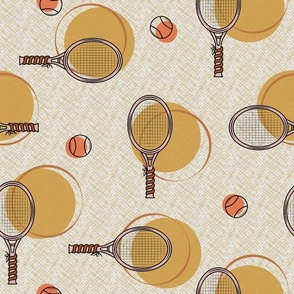 Big Sports: Tennis (rackets and balls) vintage brown | Regular scale