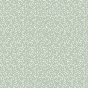 Hand Drawn Tangled Lines In Cream,  Green - small