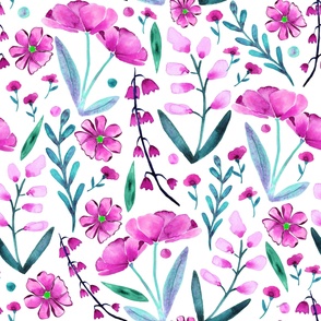 Bluebell Delight floral pattern in magenta