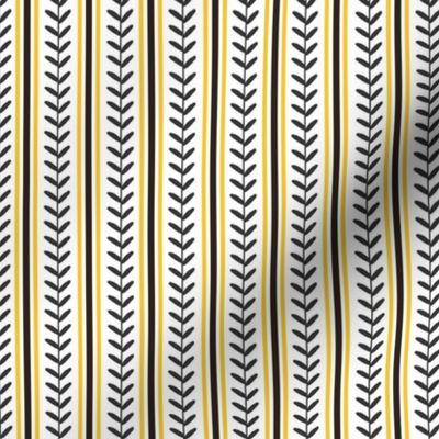 Smaller Scale Team Spirit Baseball Vertical Stitch Stripes in San Diego Padres Brown and Yellow Gold