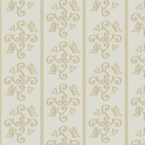 Embossed scrolls and stripes (gold)