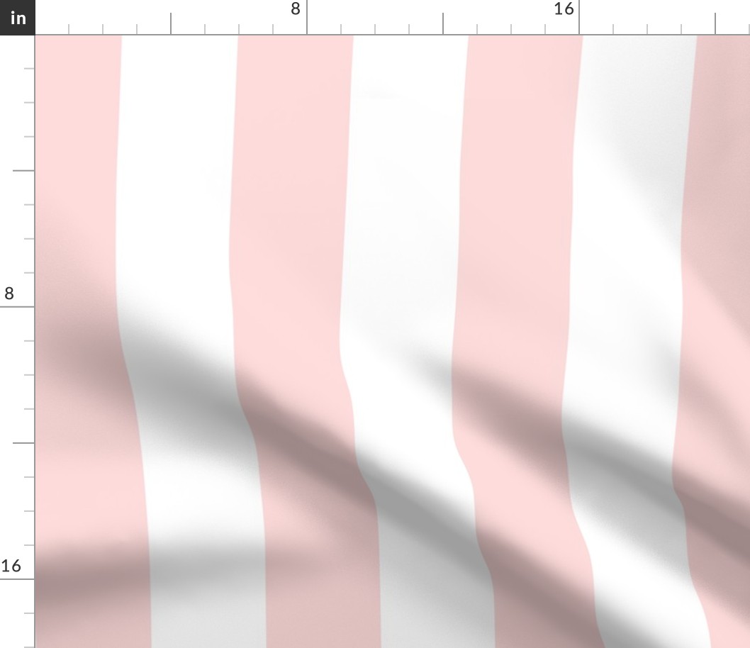 Blush Pink and White Thick Vertical Stripe