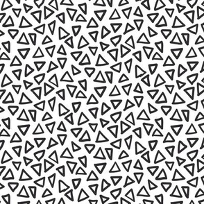 Hand drawn triangles, black on white  (6 inch)