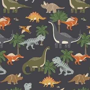 Colorful Dinosaurs for Boys and Girls on Slate
