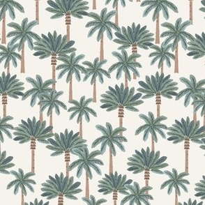 prehistoric forest pastel palms on off white
