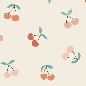tossed cherries (2 inch) in pink, red and mint