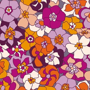 Retro Floral (28") - orange, pink, purple (ST2022RF)