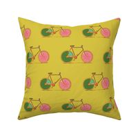 Abstract Bike Illustration in Yellow Green and Pink