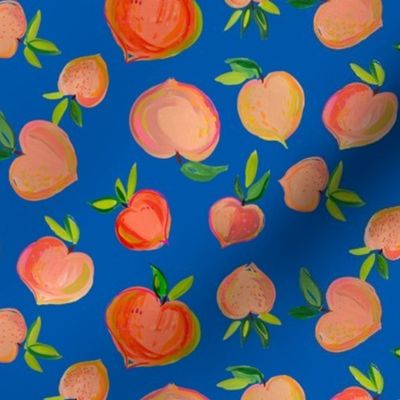 Painterly Summer Peaches // Royal Blue
