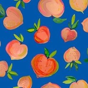 Painterly Summer Peaches // Royal Blue