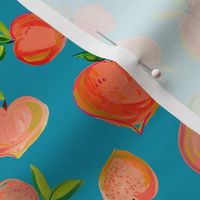 Painterly Summer Peaches // Island Teal