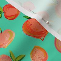 Painterly Summer Peaches // Aqua