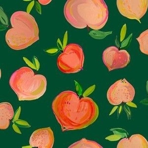 Painterly Summer Peaches // Deep Forest