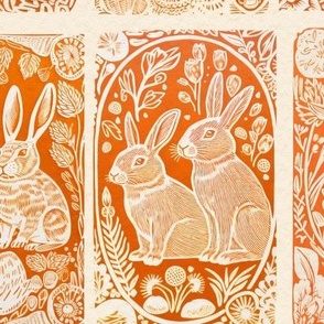 Bunny Blockprint: Orange (Large Scale)