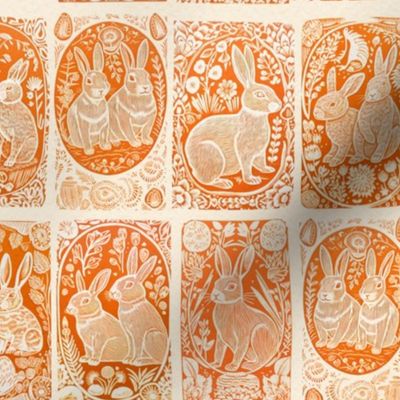 Bunny Blockprint: Orange (Small Scale)