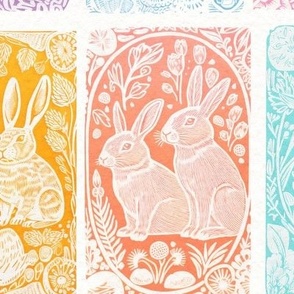 Bunny Blockprint: Pastels (Large Scale)