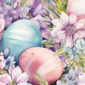 Easter Eggs and Flowers (Large Scale)