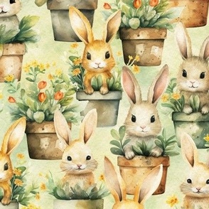 Potted Bunnies (Medium Scale)