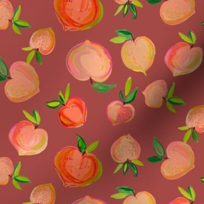 Painterly Summer Peaches // Boho Rust