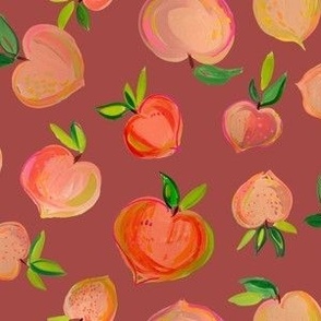 Painterly Summer Peaches // Boho Rust