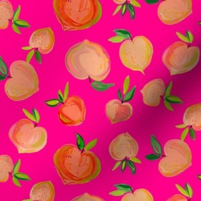 Painterly Summer Peaches // Hot Pink