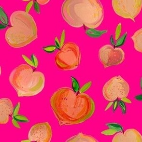 Painterly Summer Peaches // Hot Pink