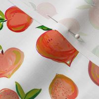 Painterly Summer Peaches // White