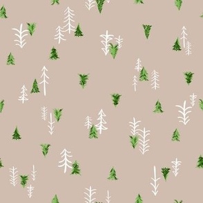 Christmas Trees on Beige