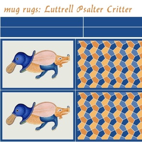 mug rugs: Luttrell Psalter Duck-Faced Critter