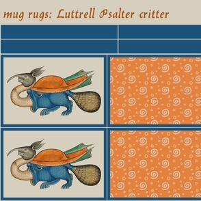 mug rugs: Luttrell Psalter Critter