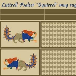 mug rugs: Luttrell Psalter "Squirrel"