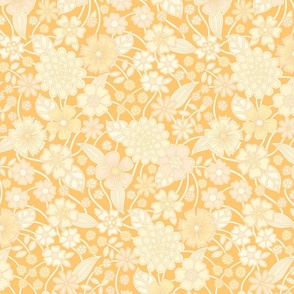 wildflower meadow in yellow lemon blush 12 large wallpaper scale by Pippa Shaw