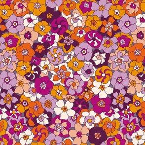 Retro Floral (14") - orange, pink, purple (ST2022RF)