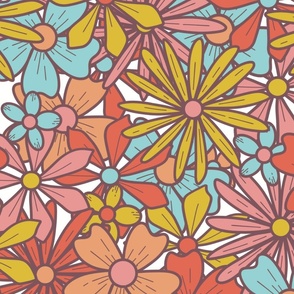 Bright Retro Floral