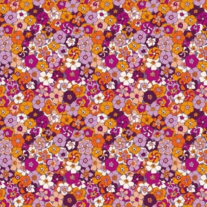 Retro Floral (7") - orange, pink, purple (ST2022RF) 