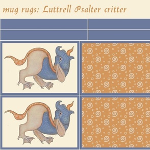 mug rugs: Luttrell Psalter "Whatever" Critter