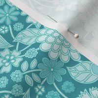 wildflower meadow in teal jade turquoise 8 medium wallpaper scale by Pippa Shaw