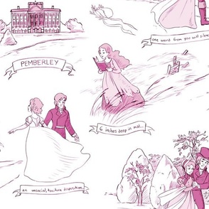 Pride and Prejudice Toile Pink