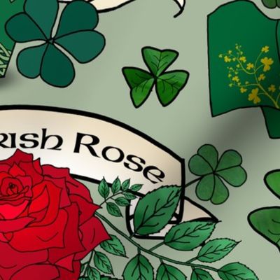 Irish Pride Tattoos (Sage Green large scale)  