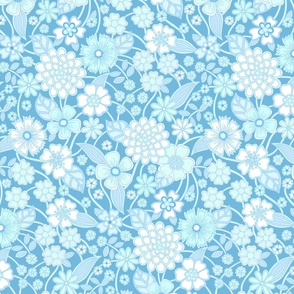 wildflower meadow in cool blue white 12 large wallpaper scale by Pippa Shaw