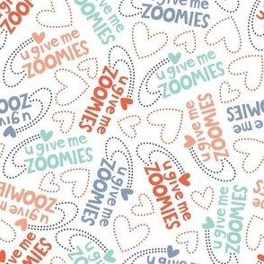 Valentine Zoomies Dog Fabric - Medium Scale