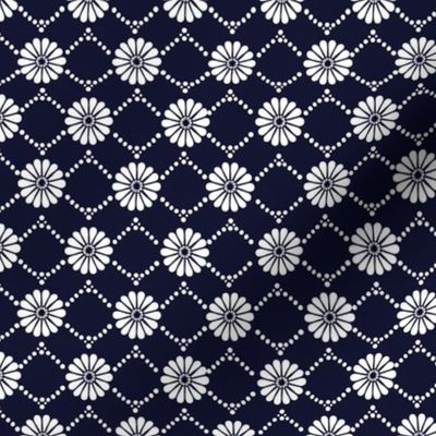 Tiny white dotted floral geometric simple classic japandi