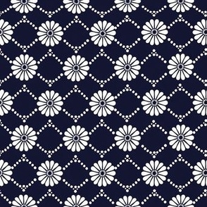 Tiny white dotted floral geometric simple classic japandi