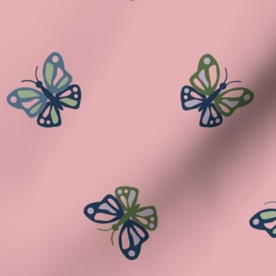 'Flutterflies' on Pink