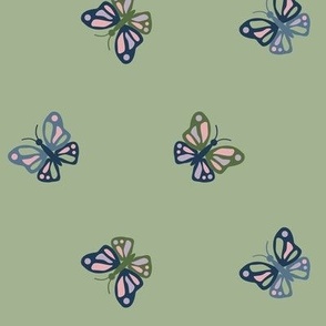 'Flutterflies' on Green